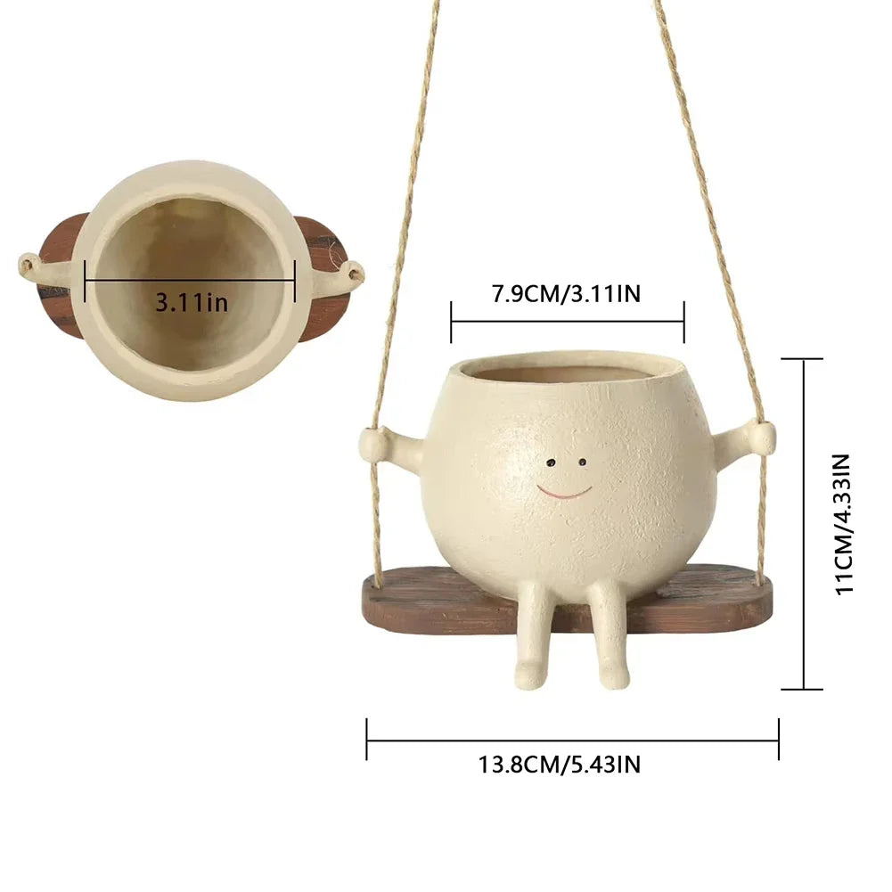 Cartoon Resin Hanging Planter