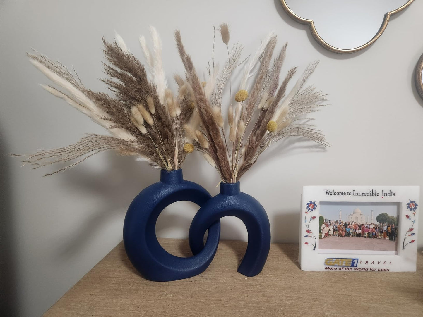 Donut Navy Blue Vases Set