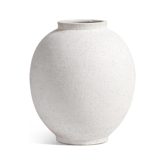 White textured vase on a white background