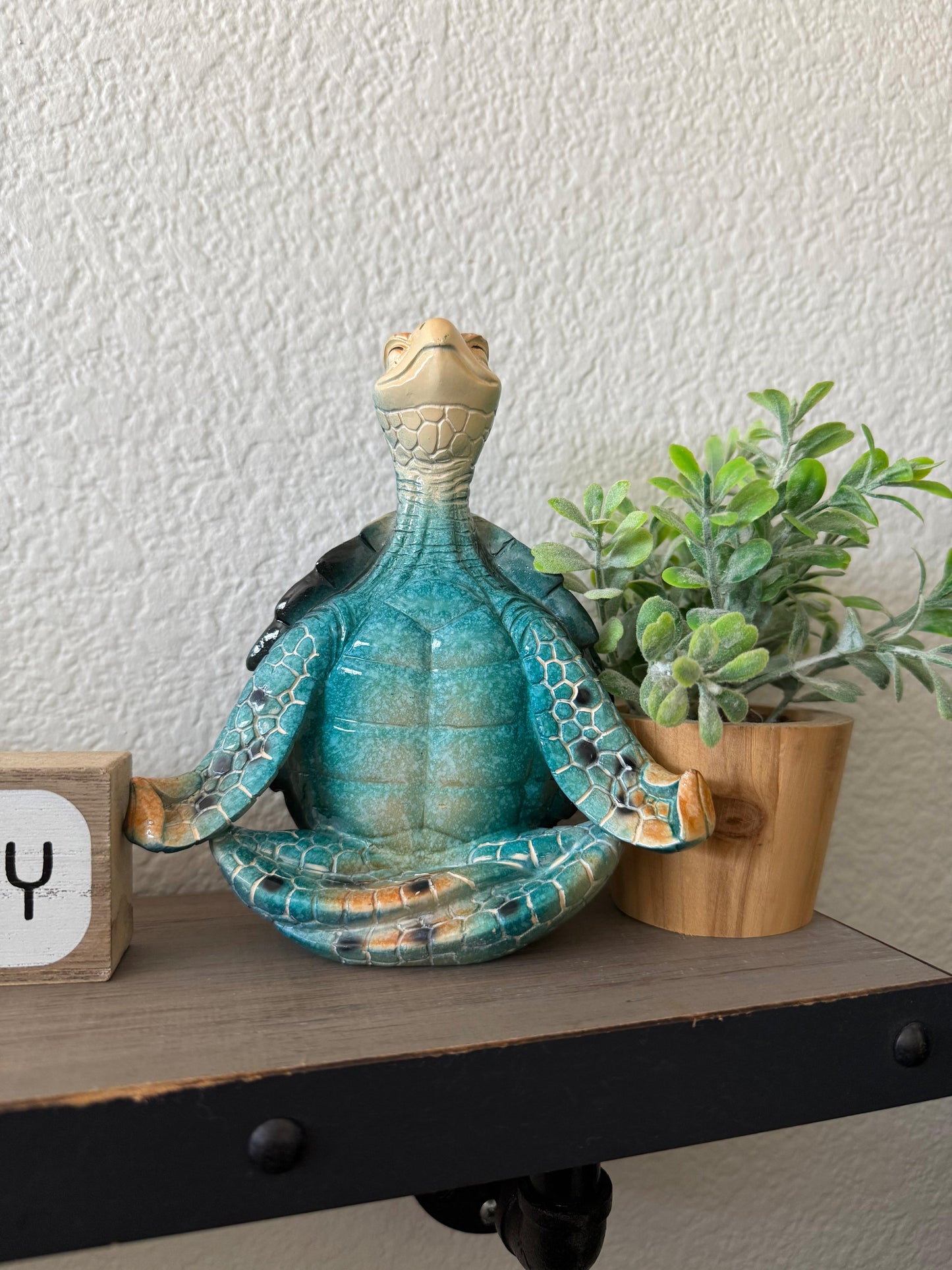 Garden Figurine Sea Turtle Meditating Yoga Sculpture