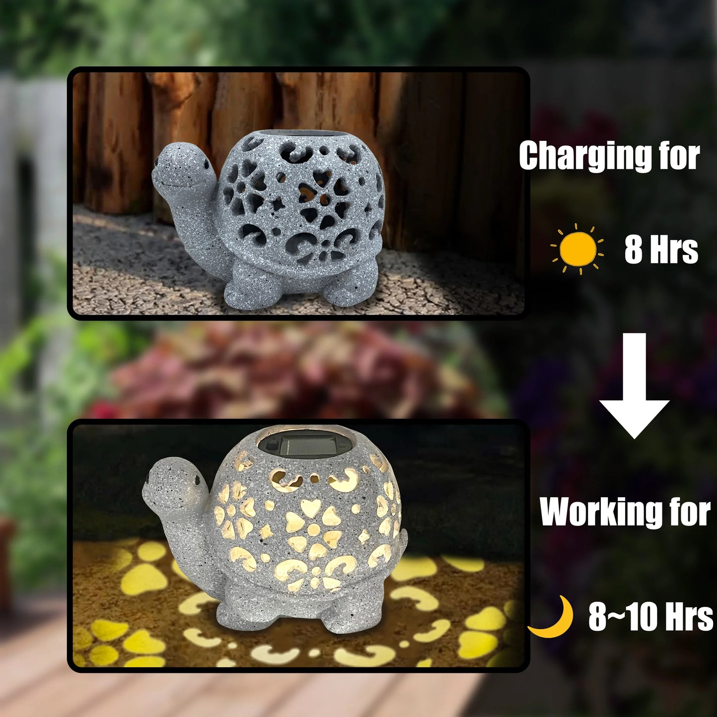 Garden Light Turtle Statue
