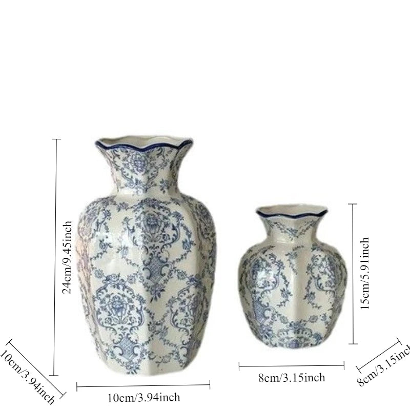 Hand-Painted Blue White Porcelain Vase