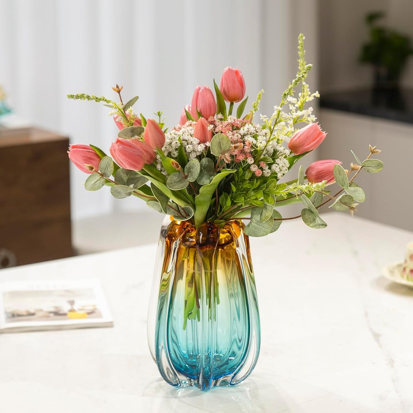 Hand Blown Glass Flower vase