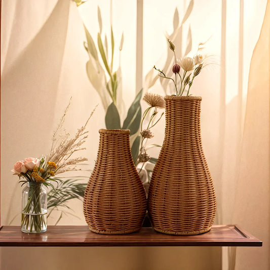 Handwoven Imitation Rattan Vase