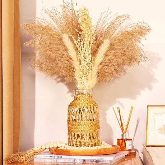 Handwoven Rattan Boho Vase