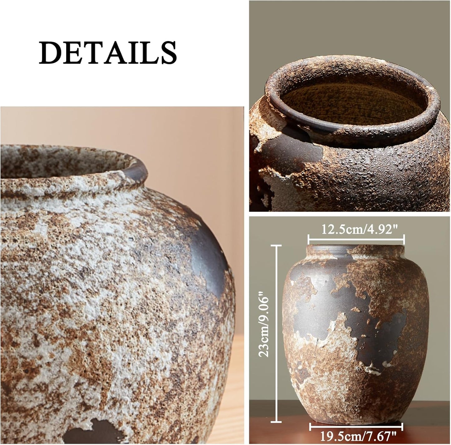 Rustic Textured Terracotta Vase