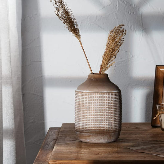 Sand Glaze Finish Boho Ceramic Vase