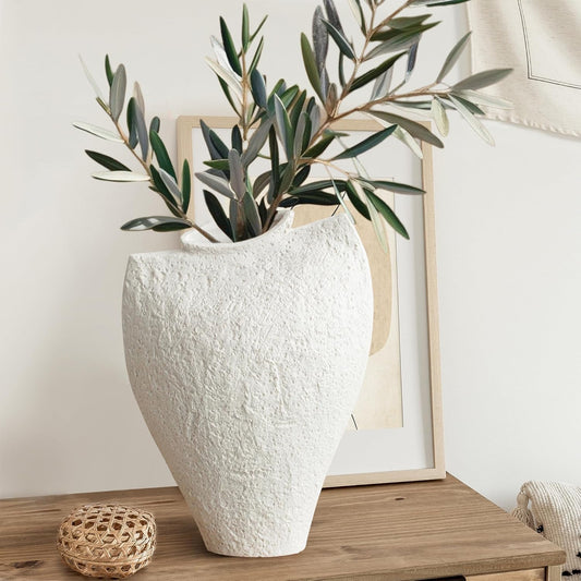 Tall Artisan Textured Ceramic Vase