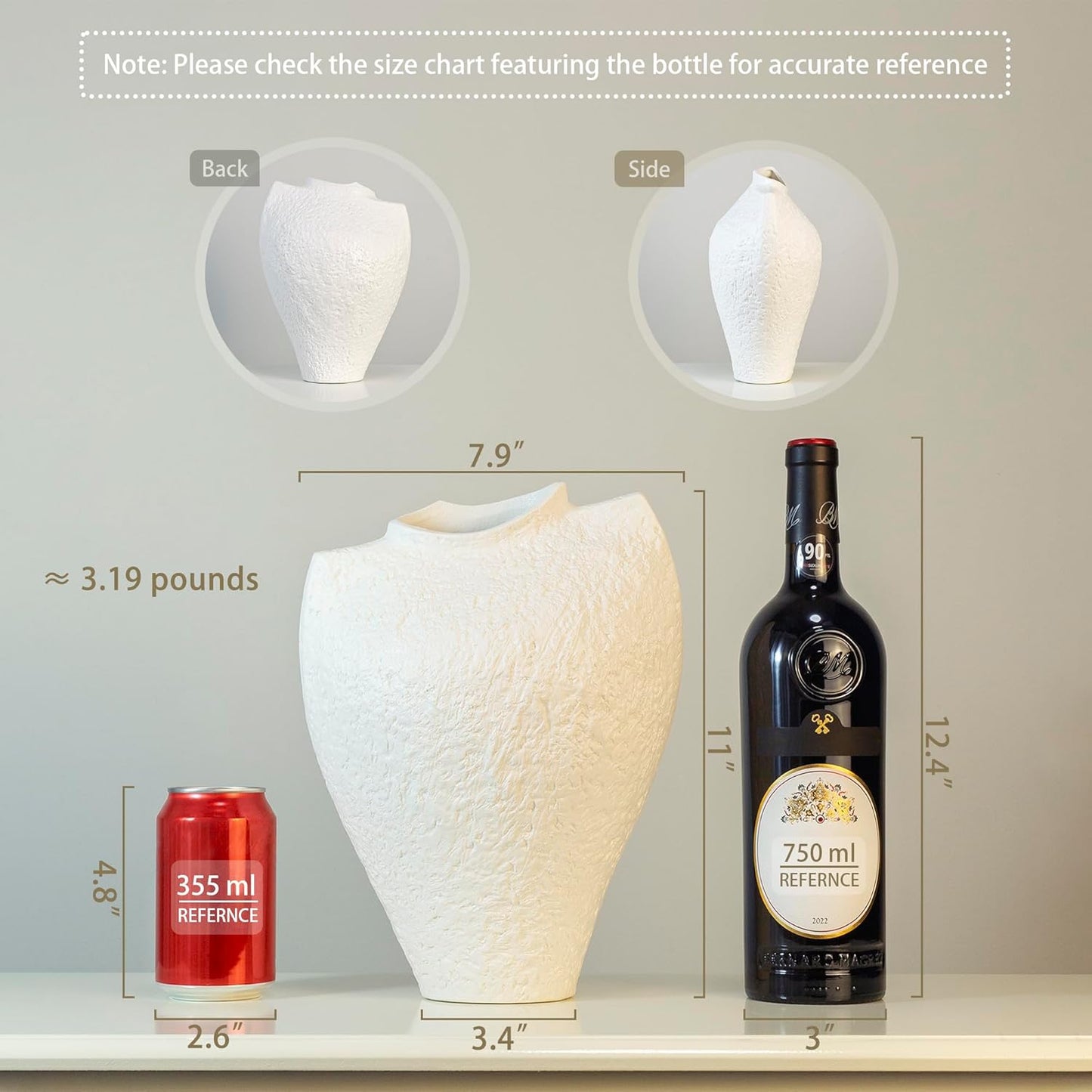 Tall Artisan Textured Ceramic Vase