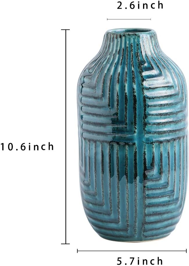 Teal Hand-Glazed Ceramic Vase