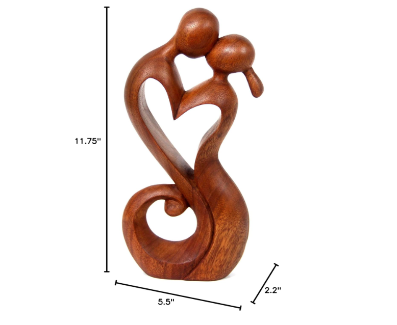 Wooden Eternal Love Sculpture Statue