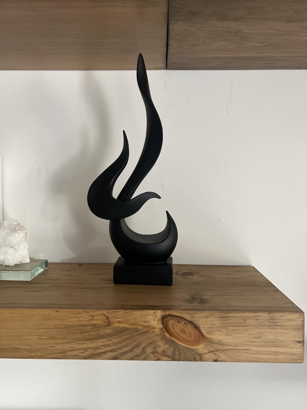 Abstract White Flame Sculpture Resin Art Statue