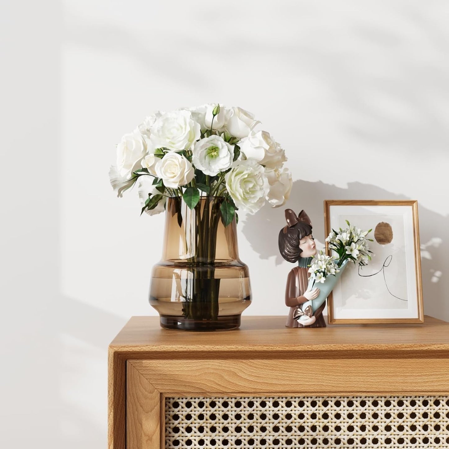 Wide Mouth Glass Bud Flower Vase