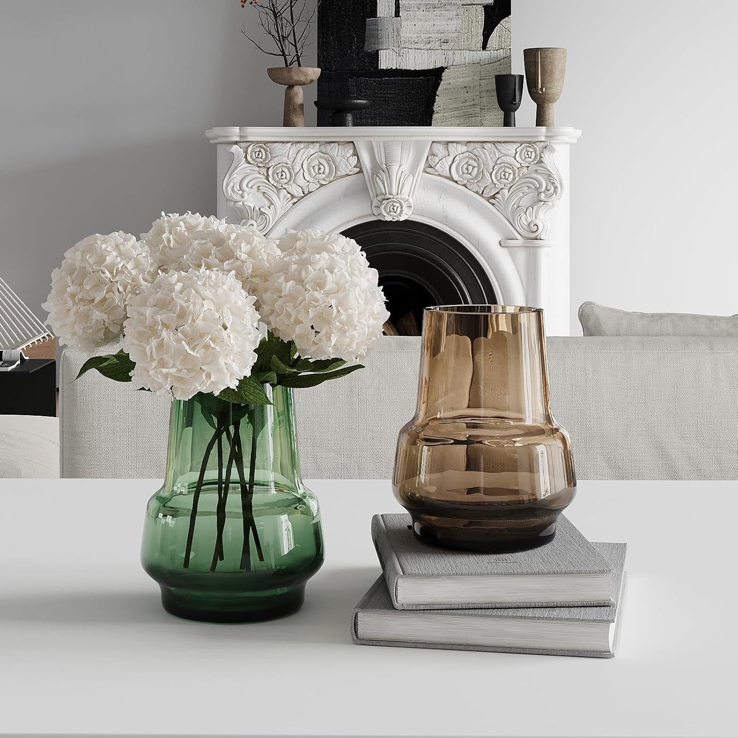 Wide Mouth Glass Bud Flower Vase