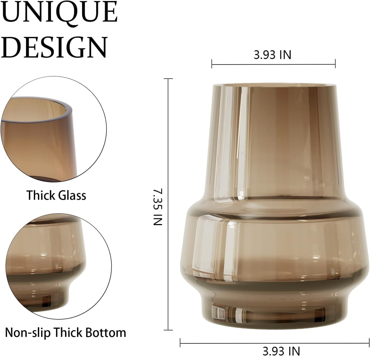 Wide Mouth Glass Bud Flower Vase