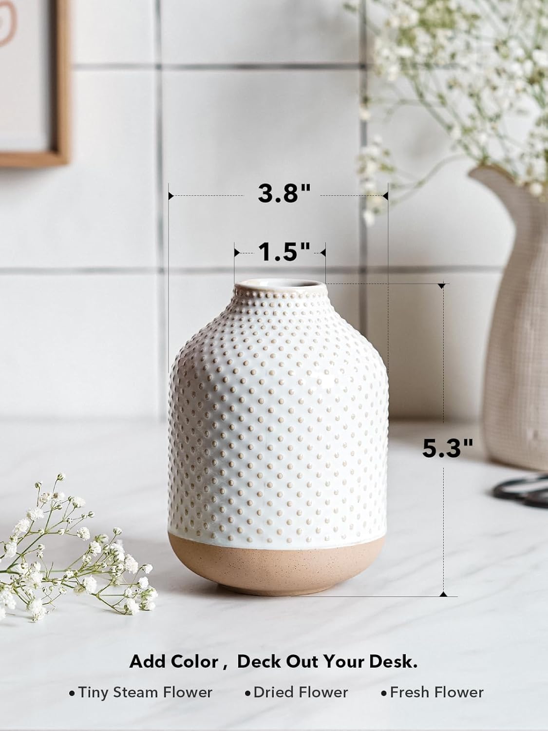 Boho Dot Embossment Flower Vase