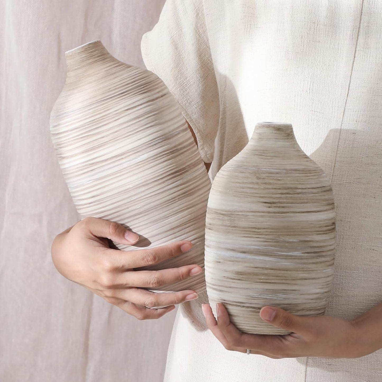 Boho Rings Textured Flower Vase