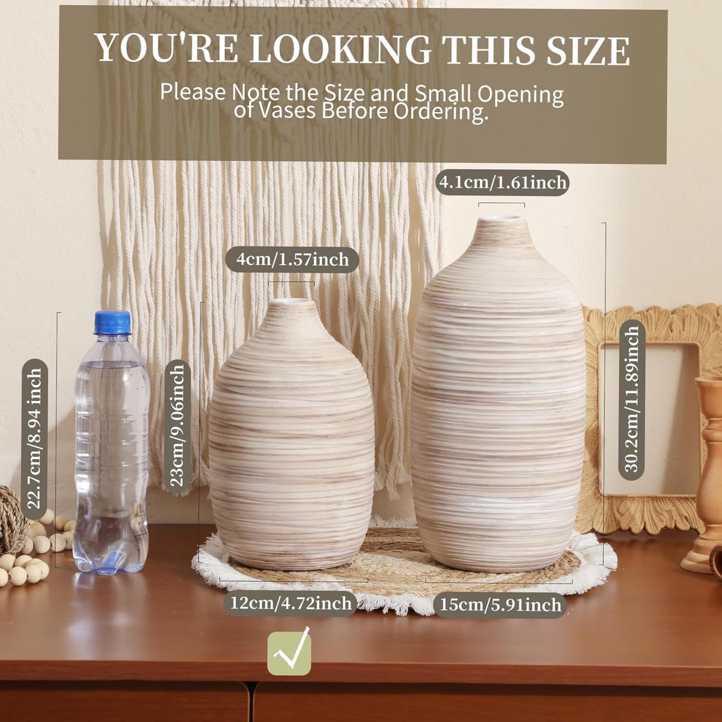 Boho Rings Textured Flower Vase