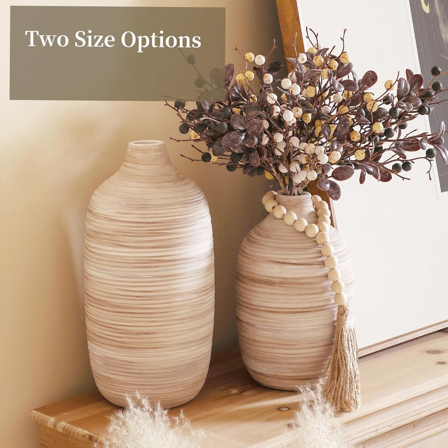 Boho Rings Textured Flower Vase