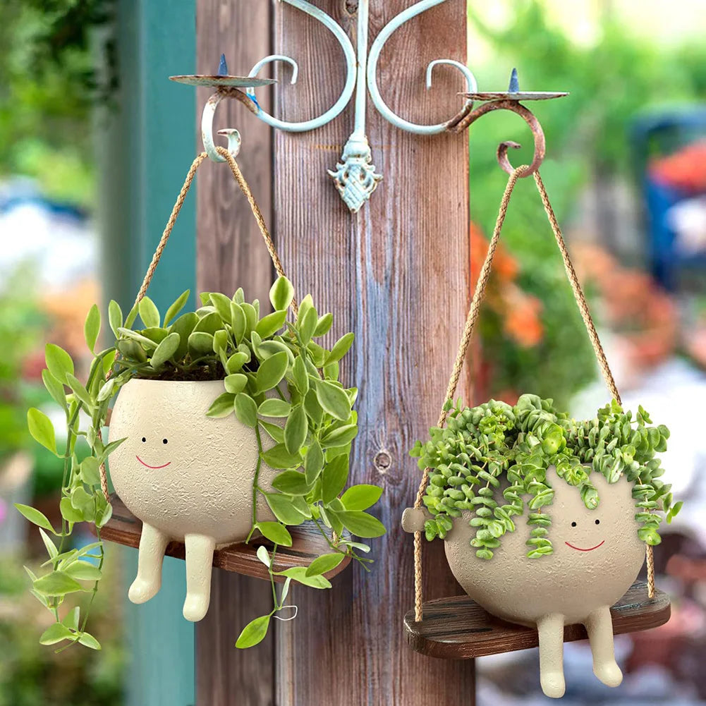 Cartoon Resin Hanging Planter