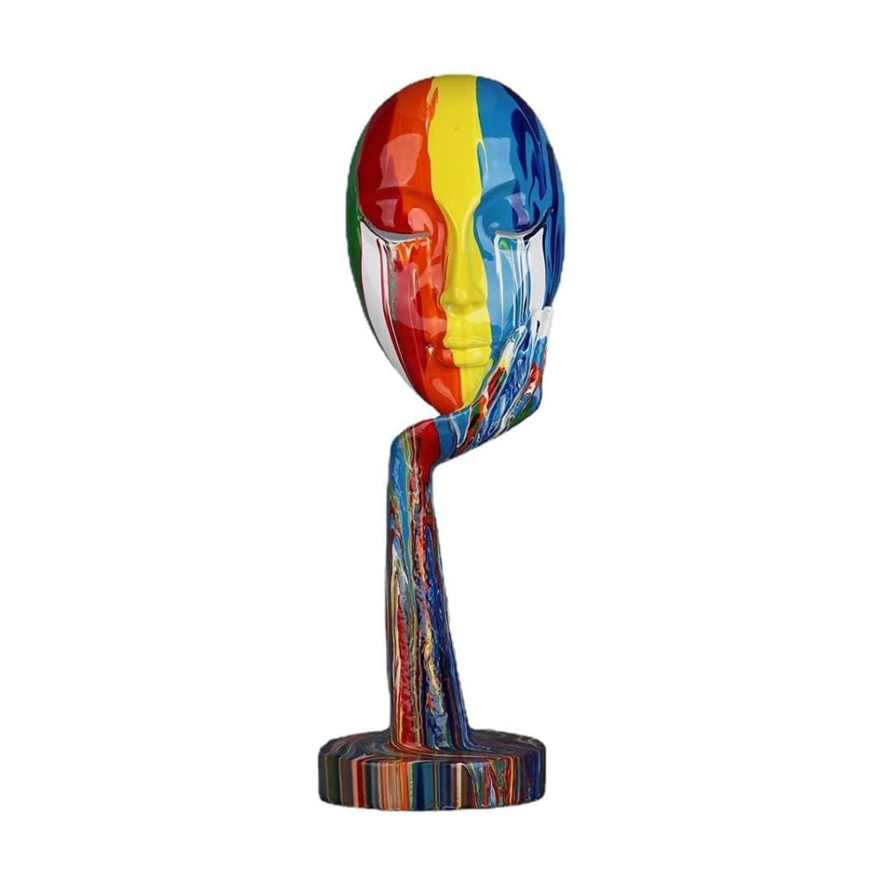 Colorful abstract sculpture on a white background