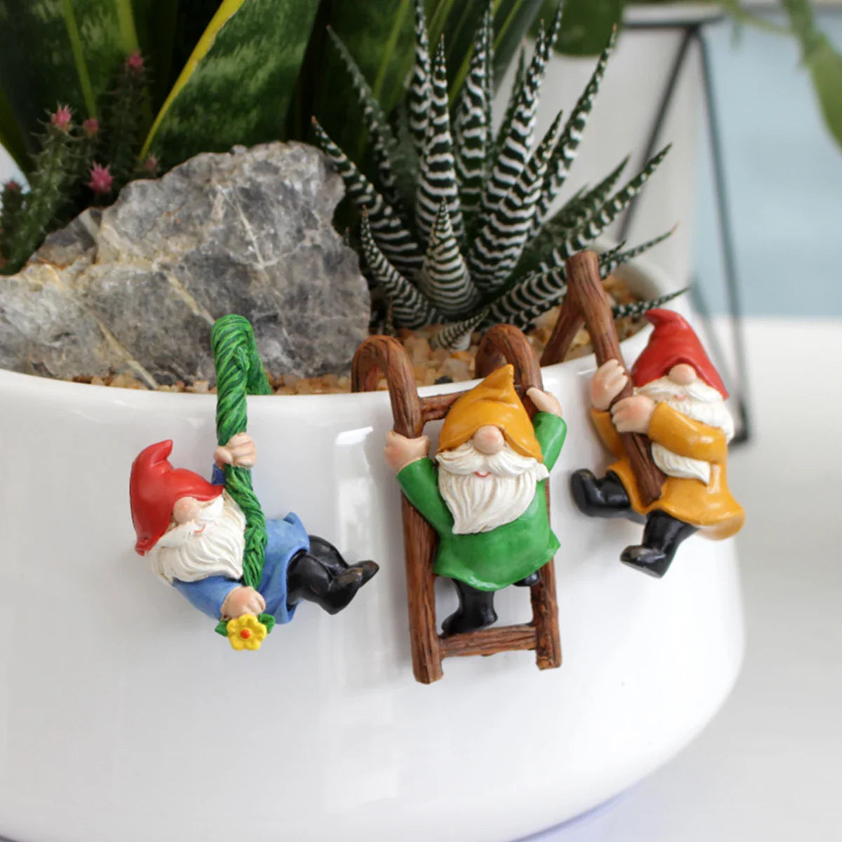 Cute Resin Garden Gnome Statue Set