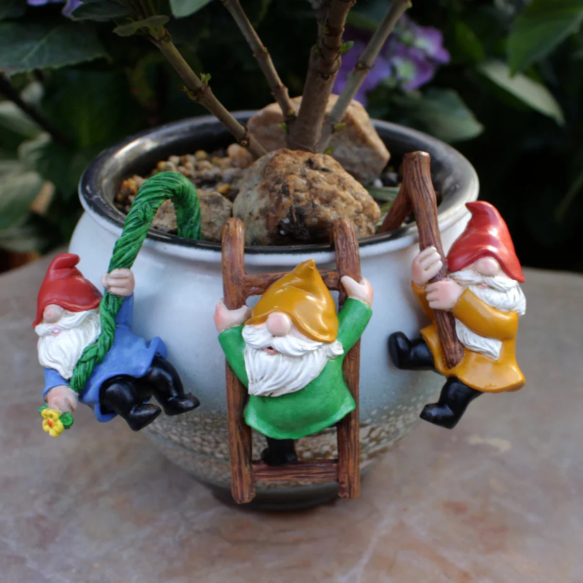 Cute Resin Garden Gnome Statue Set