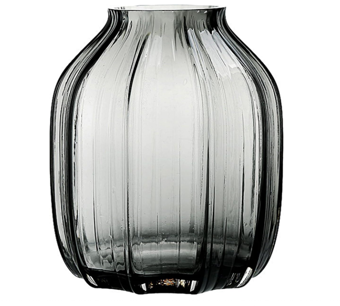 Dark Grey Bud Tall Glass Vase