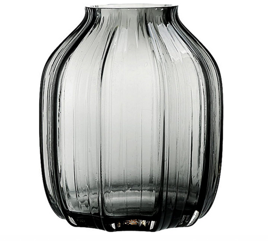 Dark Grey Bud Tall Glass Vase