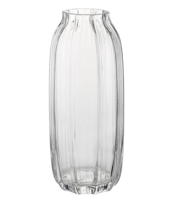 Dark Grey Bud Tall Glass Vase