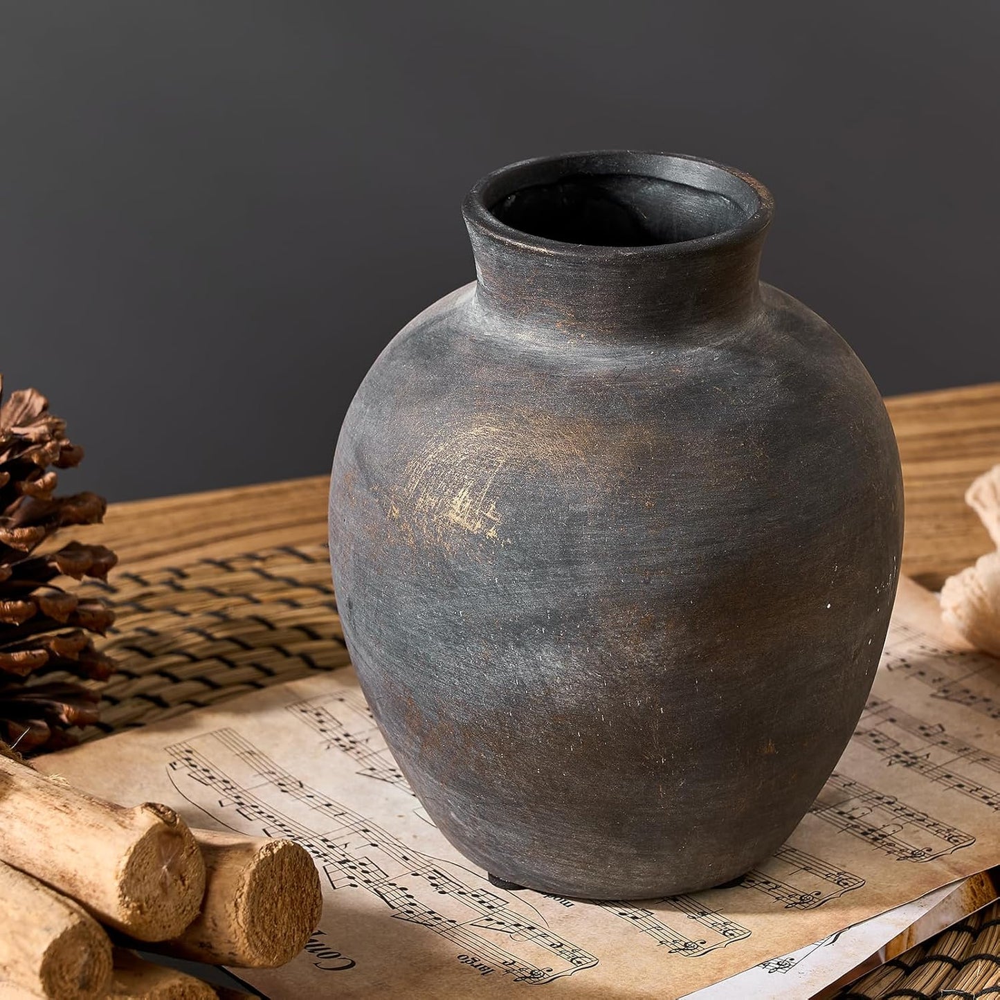 Vintage Style Rustic Ceramic Vase