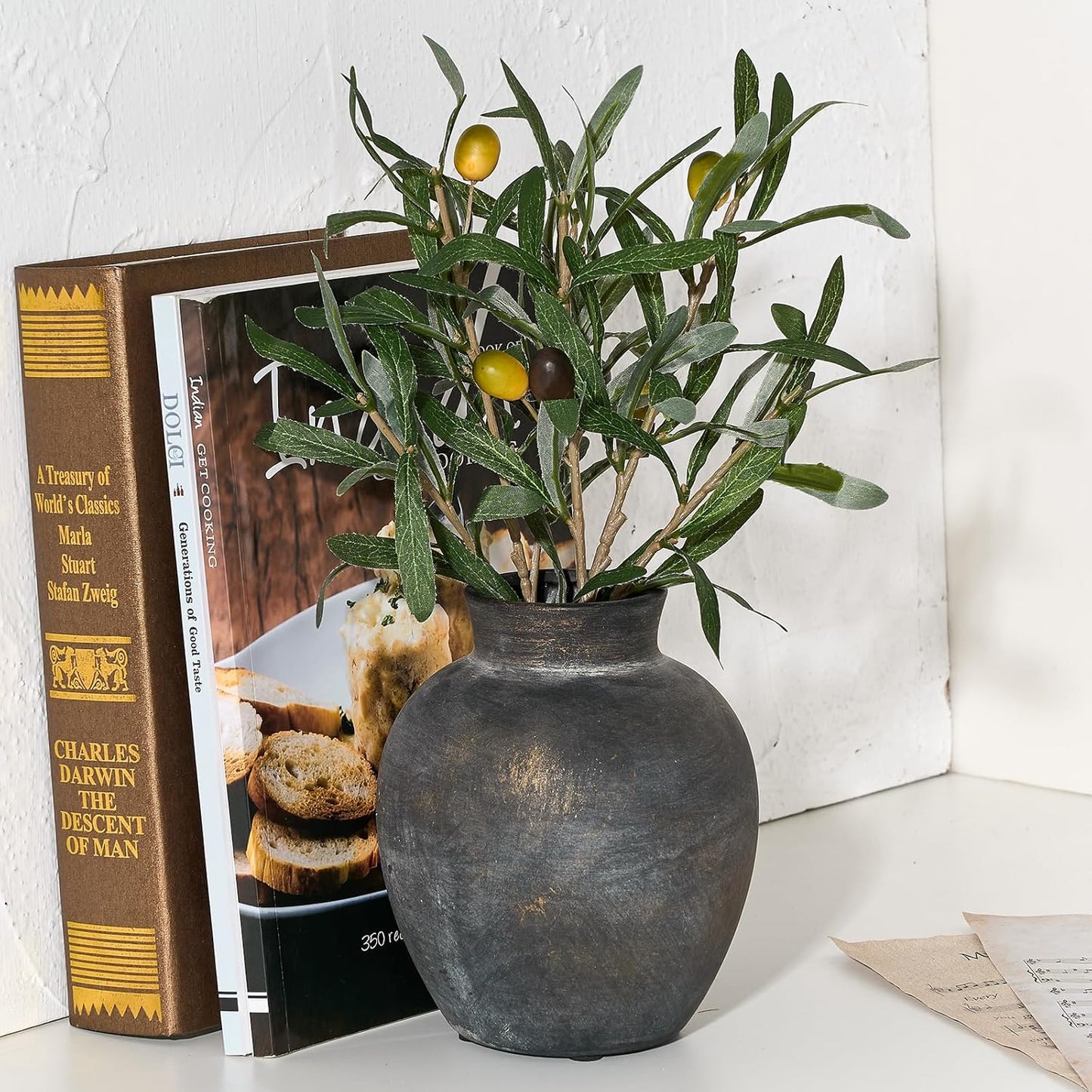Vintage Style Rustic Ceramic Vase