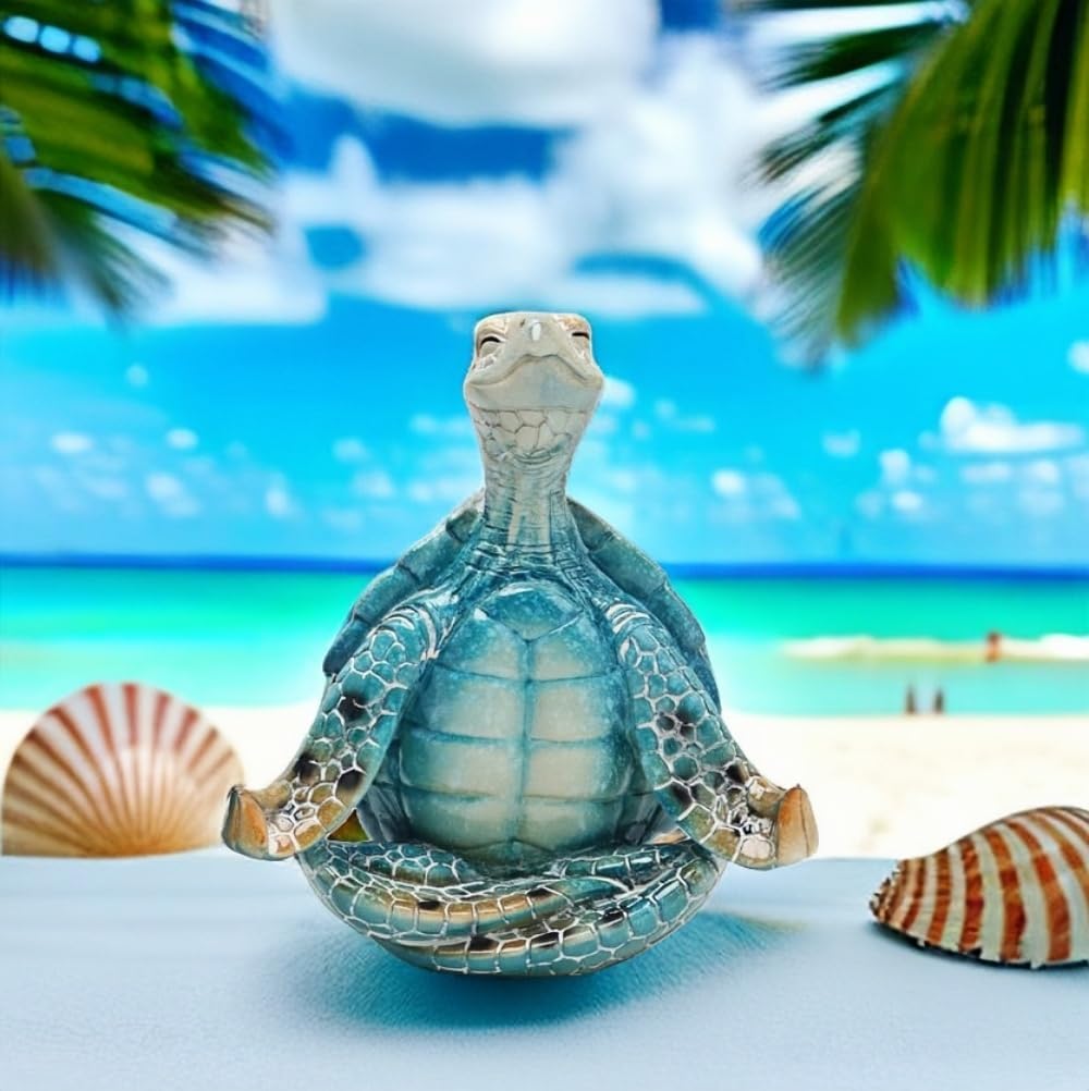Garden Figurine Sea Turtle Meditating Yoga Sculpture