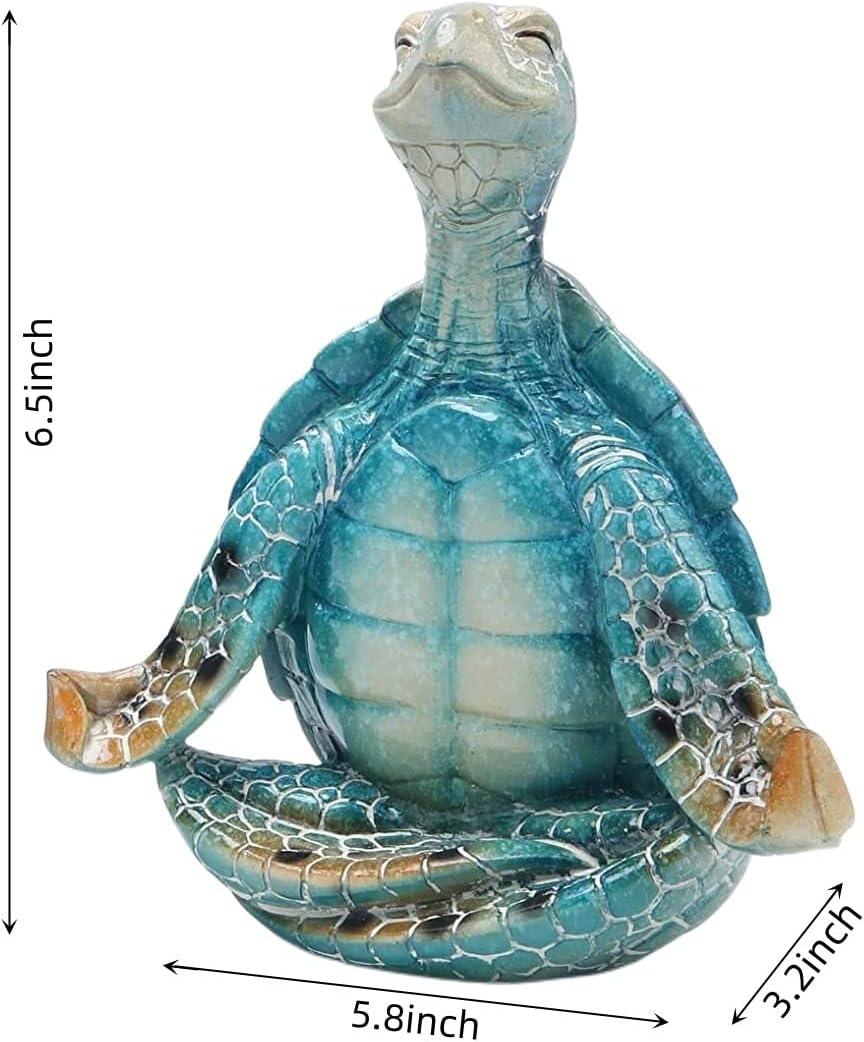 Garden Figurine Sea Turtle Meditating Yoga Sculpture