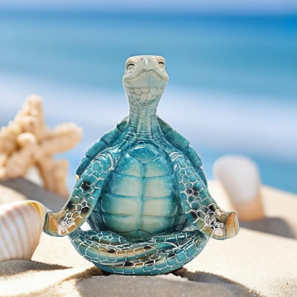 Garden Figurine Sea Turtle Meditating Yoga Sculpture