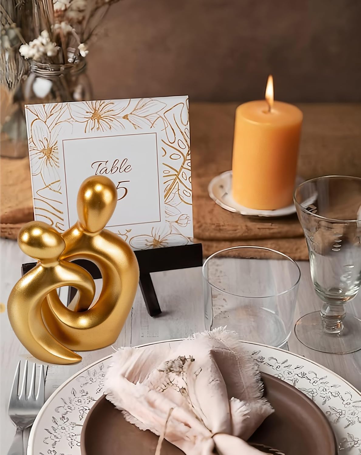 Gold Couples Statue