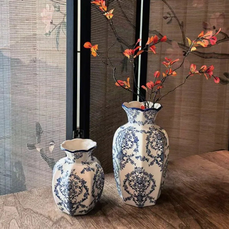 Hand-Painted Blue White Porcelain Vase