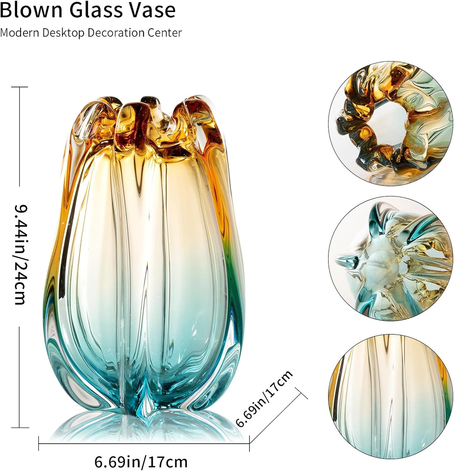 Hand Blown Glass Flower vase