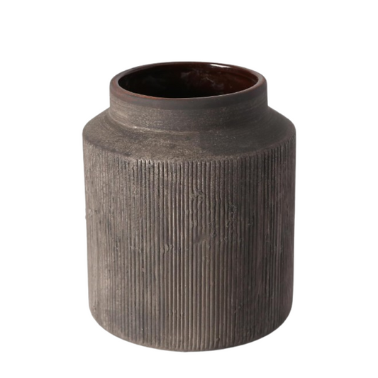 Terracotta Dark Rustic Ceramic Vase