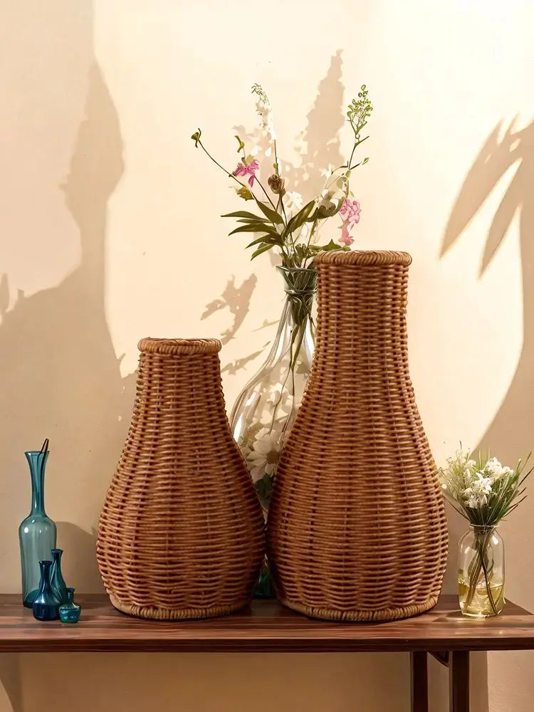 Handwoven Imitation Rattan Vase