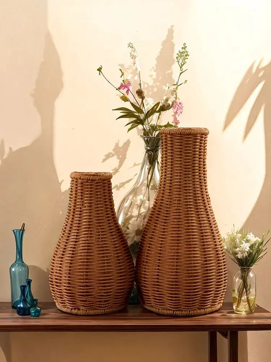 Handwoven Imitation Rattan Vase