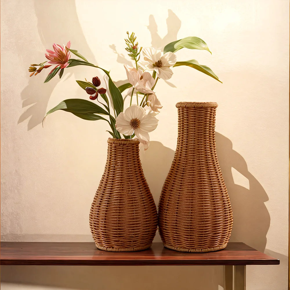 Handwoven Imitation Rattan Vase