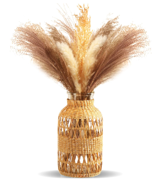 Handwoven Rattan Boho Vase