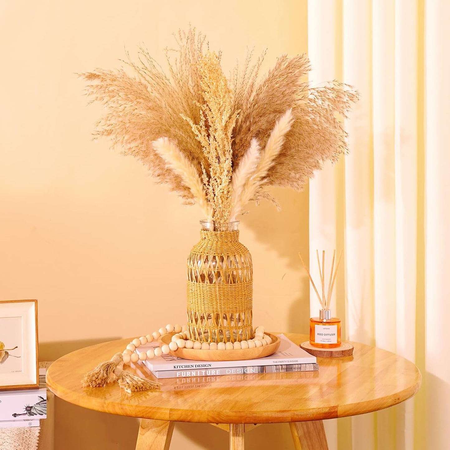 Handwoven Rattan Boho Vase