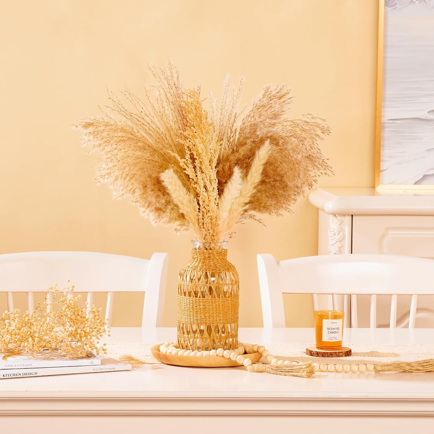 Handwoven Rattan Boho Vase