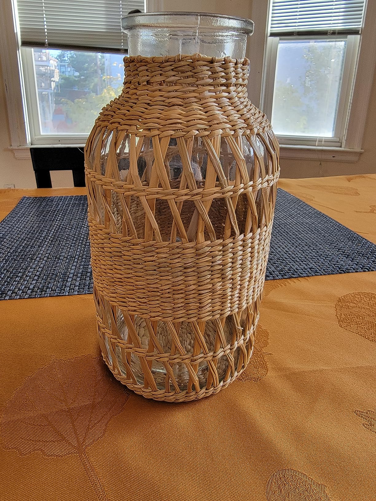 Handwoven Rattan Boho Vase