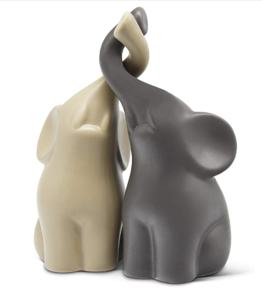Loving Elephants Pair Sculpture Art