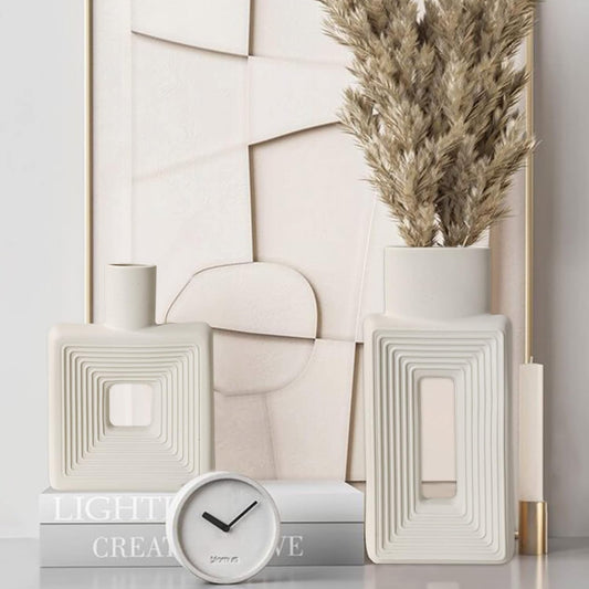 Minimalist Square Boho Style Vases Set