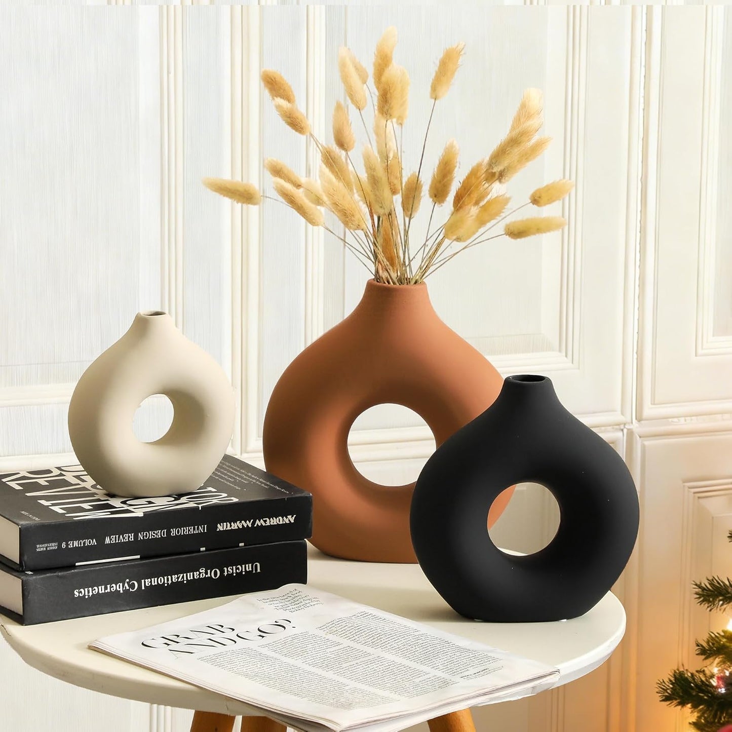 Oval Shaped Ceramic Flower Vases Set