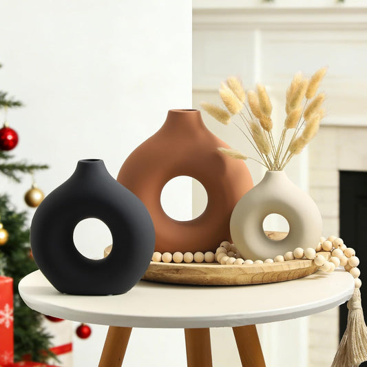 Oval Shaped Ceramic Flower Vases Set